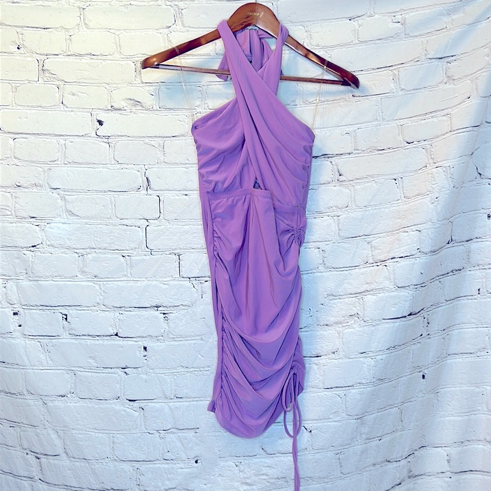 Better Be Purple Criss-Cross Halter-Style Dress Size Small Excellent Condition